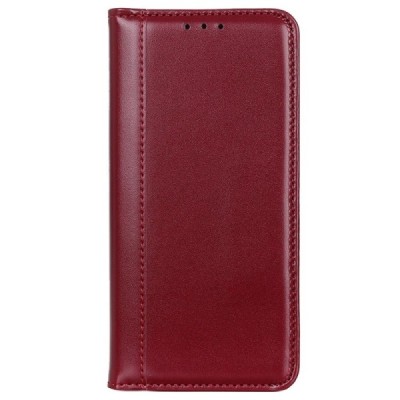 Apple iPhone 12 (12 Pro) bordo ādas atvērams maciņš ar magnetu | Vacins.lv