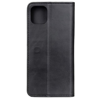 Apple iPhone 12 (12 Pro) „Split“ juodas odinis atverčiamas dėklas - knygutė | Priedai.lt