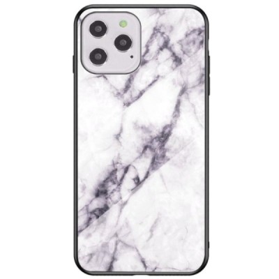 Apple iPhone 12 (12 Pro) „Marble“ kieto silikono TPU baltas dėklas - nugarėlė | Priedai.lt