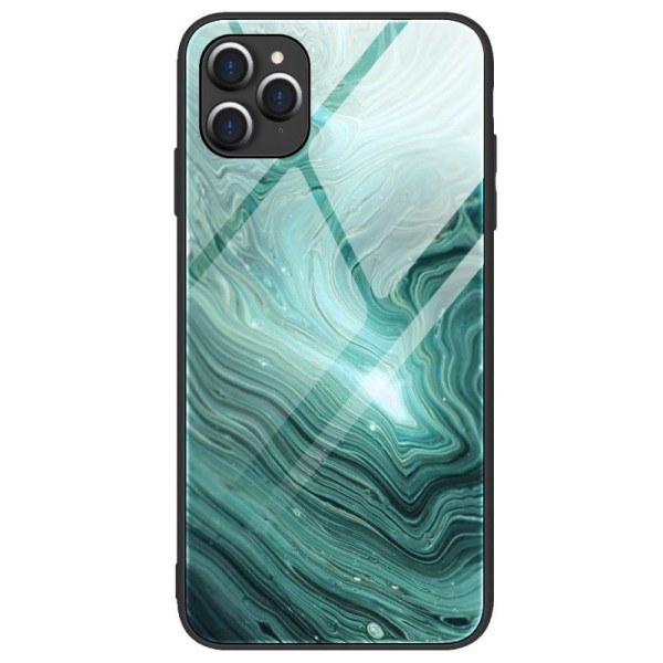 „Marble“ Skin kieto silikono (TPU) dėklas - žalias (iPhone 12 / 12 Pro)