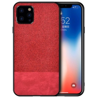 Apple iPhone 12 (12 Pro) „Bi-Color“ Splicing sarkans ādas apvalks | Vacins.lv