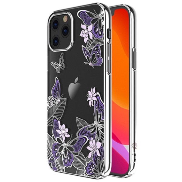 „Kingxbar“ Butterflies Swarovski apvalks - sudrabs (iPhone 12 / 12 Pro)