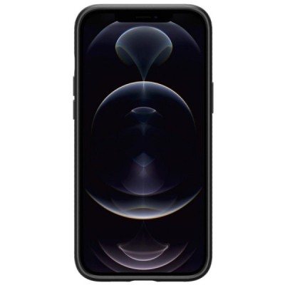 Apple iPhone 12 Pro Max „Spigen“ Liquid Air melns cieta silikona apvalks | vacins.lv