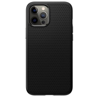 „Spigen“ Liquid Air Apple iPhone 12 (12 Pro) juodas kieto silikono dėklas | Priedai.lt