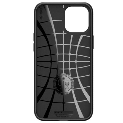 „Spigen“ Liquid Air Apple iPhone 12 (12 Pro) juodas kieto silikono dėklas | Priedai.lt