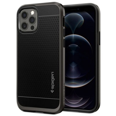 „Spigen“ Neo Hybrid Gunmetal pastiprinātas aizsardzības melns Apple iPhone 12 (12 Pro) apvalks | Vacins.lv