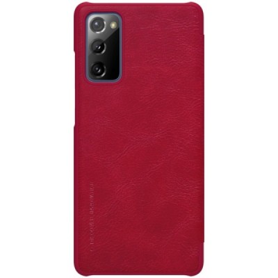 Samsung Galaxy S20 FE (Fan Edition) prabangus Nillkin Qin serijos raudonas odinis atverčiamas dėklas - knygutė | Priedai.lt