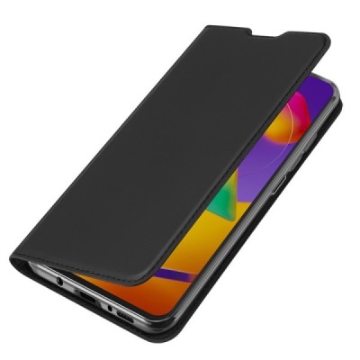 Dux Ducis Skin serijos Samsung Galaxy M31s (M317F) juodas odinis atverčiamas dėklas | Priedai.lt