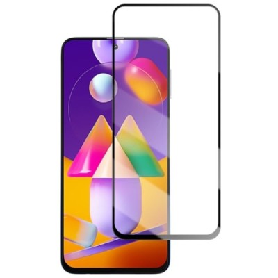 Samsung Galaxy M31s (M317F) „Mocolo“ 9H Tempered Glass sustiprintos apsaugos juodas pilnai dengiantis apsauginis ekrano stiklas 