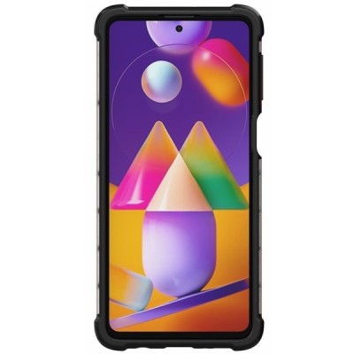 Honeycomb sustiprintos apsaugos Samsung Galaxy M31s (M317F) skaidrus kieto silikono (TPU) ir plastiko dėklas | Priedai.lt