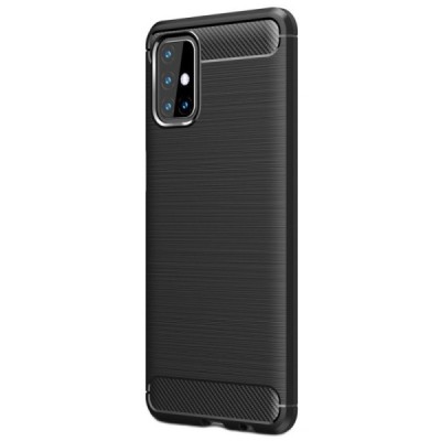 Samsung Galaxy M31s (M317F) „Carbon“ kieto silikono TPU juodas dėklas - nugarėlė | Priedai.lt