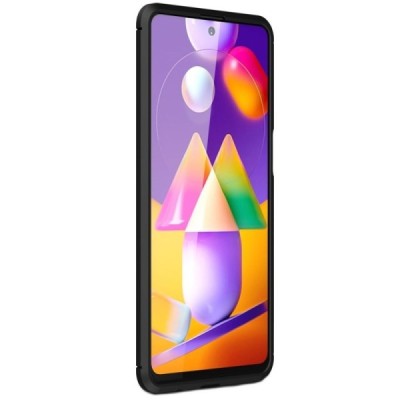 Samsung Galaxy M31s (M317F) „Carbon“ kieto silikono TPU juodas dėklas - nugarėlė | Priedai.lt