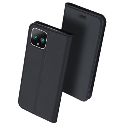 Google Pixel 4 „Dux Ducis“ Skin sērijas melns ādas atvērams maciņš | Vacins.lv
