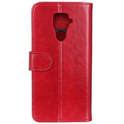 Xiaomi Redmi Note 9 atvēramais ādas sarkans maciņš, grāmata (maks) | Vacins.lv