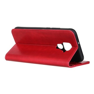 Xiaomi Redmi Note 9 atvēramais ādas sarkans maciņš, grāmata (maks) | Vacins.lv