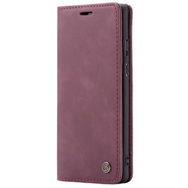 „CaseMe“ Retro solīds atvēramais ādas maciņš - bordo (OnePlus 8 Pro)