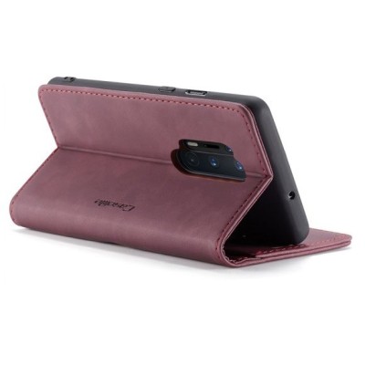 OnePlus 8 Pro CaseMe Retro solīds atvēramais ādas bordo maciņš - maks | Vacins.lv