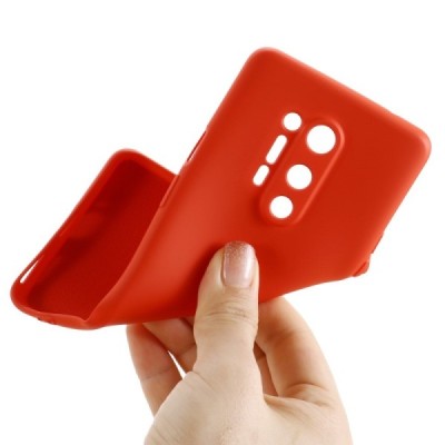 OnePlus 8 Pro Shell cieta silikona (TPU) sarkans apvalks | vacins.lv