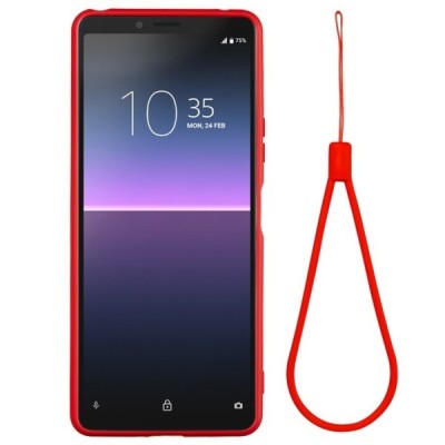 Sony Xperia 10 II Shell cieta silikona (TPU) sarkans apvalks | vacins.lv