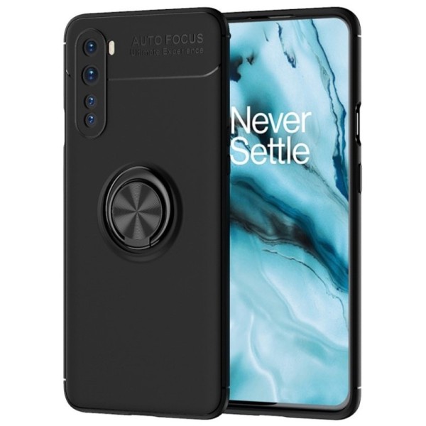 „FOCUS“ Kickstand cieta silikona (TPU) apvalks - melns (OnePlus Nord)
