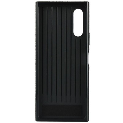 Sony Xperia 10 II „Litchi“ Skin (TPU) melns ādas apvalks | Vacins.lv