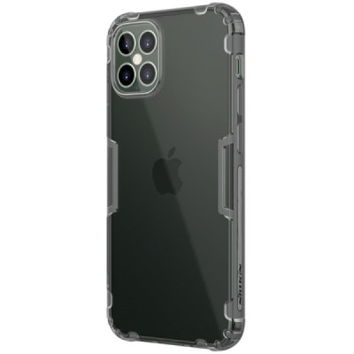 Apple iPhone 12 Pro Max Nillkin Nature plonas skaidrus (permatomas) silikoninis TPU pilkas dėklas | Priedai.lt