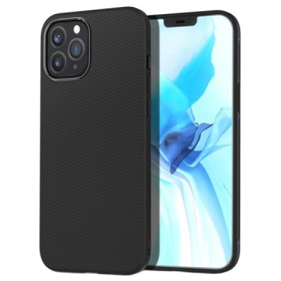Apple iPhone 12 (12 Pro) Lenuo kieto silikono TPU juodas dėklas - nugarėlė | Priedai.lt