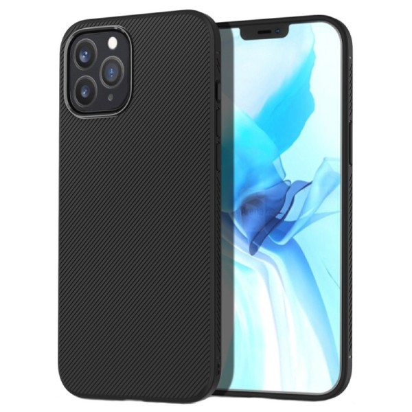„Lenuo“ kieto silikono (TPU) dėklas - juodas (iPhone 12 / 12 Pro)