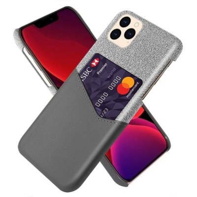 „KSQ“ Shell Apple iPhone 12 (12 Pro) pilkas odinis dėklas - nugarėlė su kišenėle kortelėms | Priedai.lt