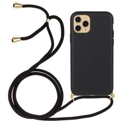 Apple iPhone 12 (12 Pro) Strap cieta silikona (TPU) melns apvalks | vacins.lv