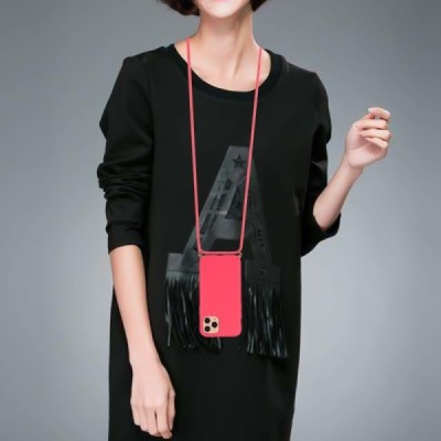 Apple iPhone 12 (12 Pro) Strap kieto silikono TPU rožinis dėklas - nugarėlė | Priedai.lt