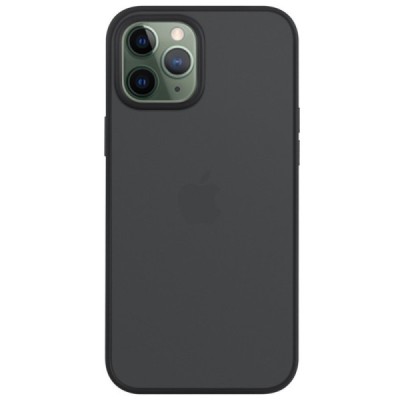 Apple iPhone 12 (12 Pro) „Drop“ silikoninis juodas permatomas dėklas su juodu rėmeliu | Priedai.lt