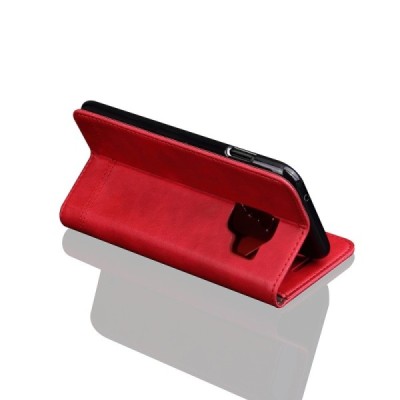 Samsung Galaxy S9+ (G965) Deluxe ādas atvēramais sarkans maciņš (maks) | Vacins.lv