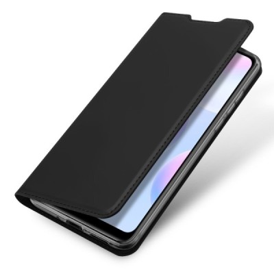 Xiaomi Redmi 9A „Dux Ducis“ Skin sērijas melns ādas atvērams maciņš | Vacins.lv