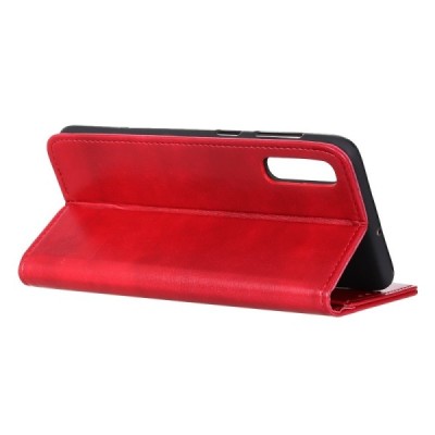 Xiaomi Redmi 9A atvēramais ādas sarkans maciņš, grāmata (maks) | Vacins.lv