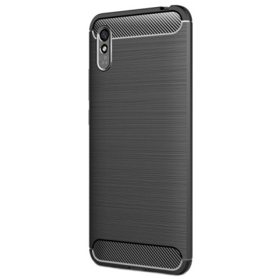 Xiaomi Redmi 9A „Carbon“ cieta silikona (TPU) melns apvalks | vacins.lv