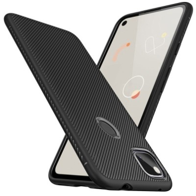 Google Pixel 4A „Jazz“ cieta silikona (TPU) melns apvalks | vacins.lv