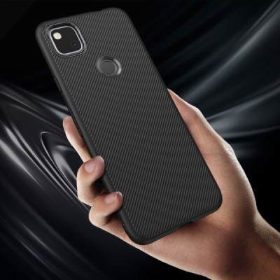 Google Pixel 4A „Jazz“ cieta silikona (TPU) melns apvalks | vacins.lv