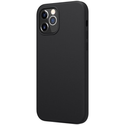 Apple iPhone 12 (12 Pro) "Nillkin" Flex Liquid Silicone juodas dėklas - nugarėlė | Priedai.lt