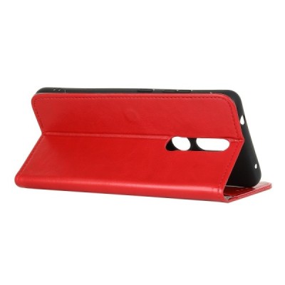 Nokia 2.4 atvēramais ādas sarkans maciņš, grāmata (maks) | Vacins.lv