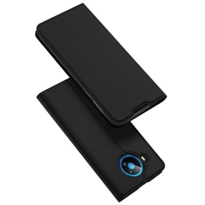 Nokia 8.3 „Dux Ducis“ Skin sērijas melns ādas atvērams maciņš | Vacins.lv