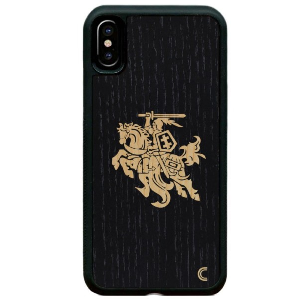 „Crafted Cover“ dabīga koka apvalks - Melns Vytis (iPhone Xr)