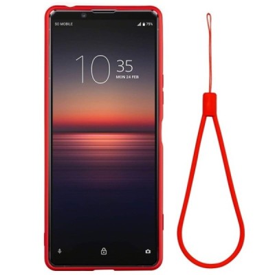 Sony Xperia 5 II Shell cieta silikona (TPU) sarkans apvalks | vacins.lv