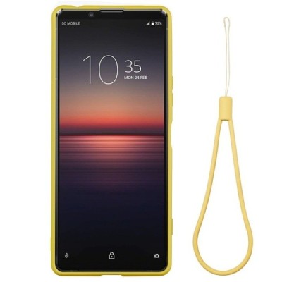 Sony Xperia 5 II Shell cieta silikona (TPU) dzeltens apvalks | vacins.lv