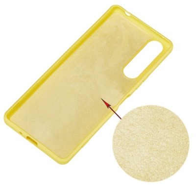 Sony Xperia 5 II Shell cieta silikona (TPU) dzeltens apvalks | vacins.lv