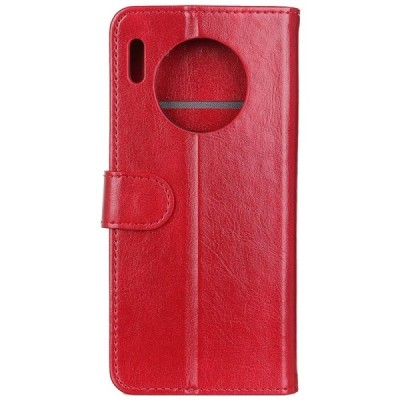 Nokia 8.3 atverčiamas raudonas odinis dėklas, knygutė - piniginė | Priedai.lt