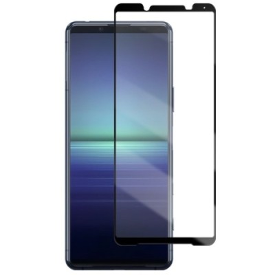 Sony Xperia 5 II „Mocolo“ 9H Tempered Glass sustiprintos apsaugos juodas pilnai dengiantis apsauginis ekrano stiklas 0,26 mm | P