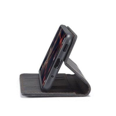 Samsung Galaxy S20 FE (Fan Edition) CaseMe Retro solīds atvēramais ādas melns maciņš - maks | Vacins.lv