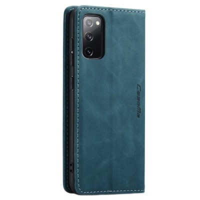 Samsung Galaxy S20 FE (Fan Edition) CaseMe Retro solidus atverčiamas žalias odinis dėklas - knygutė | Priedai.lt