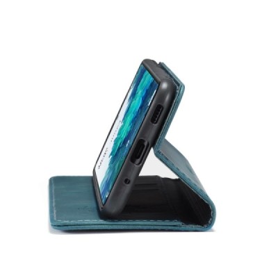 Samsung Galaxy S20 FE (Fan Edition) CaseMe Retro solidus atverčiamas žalias odinis dėklas - knygutė | Priedai.lt